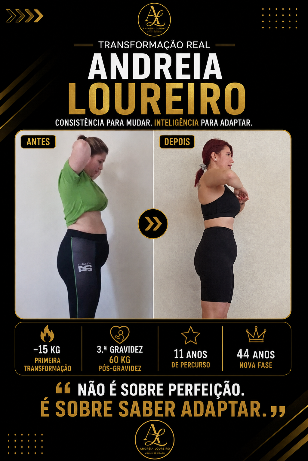 Evolução pessoal de Andreia Loureiro